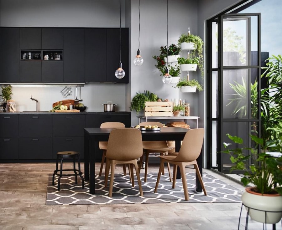 Кухня икеа темный низ светлый верх