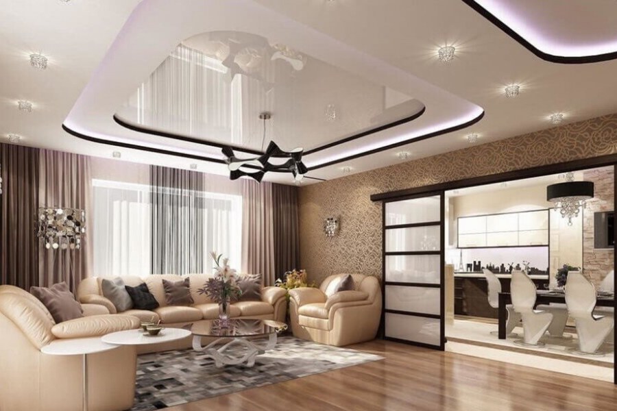 Современные натяжные потолки 2021 в квартире