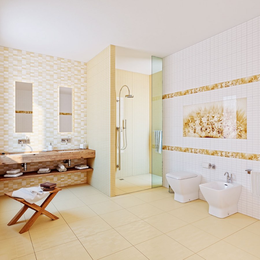 Плитка с одуванчиками для ванной