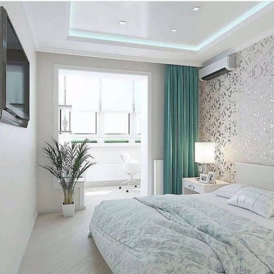 Спальня в светлых тонах 15кв