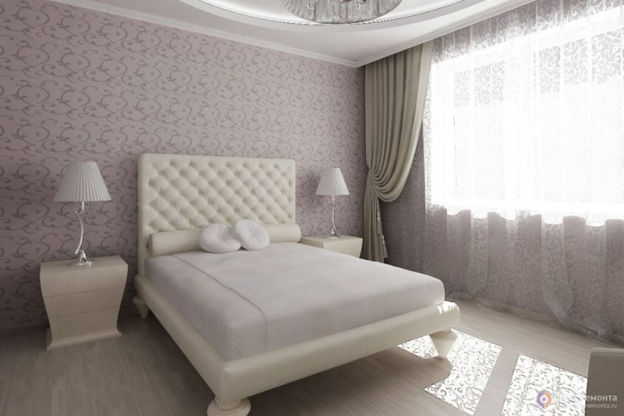 Спальня в светлых тонах бюджетно