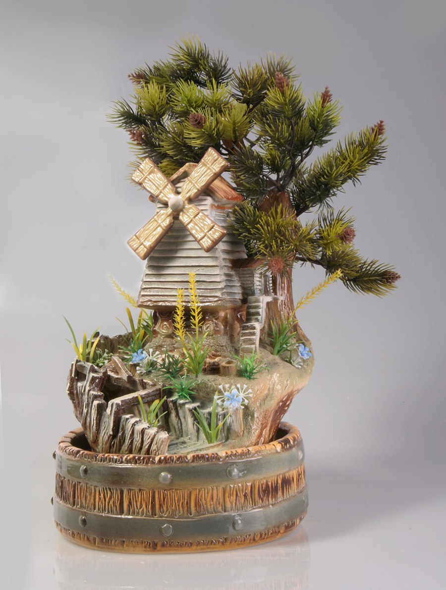 Настольный фонтан мельница