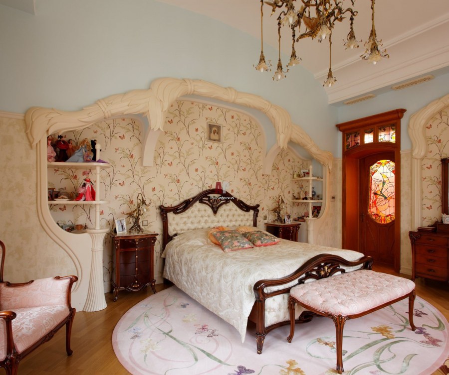 Интерьер спальни в стиле Модерн( ар нуво)