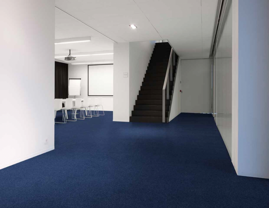 Синий ковролин в интерьере