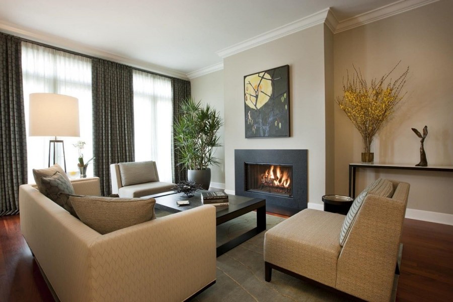 Песочный цвет стен в интерьере