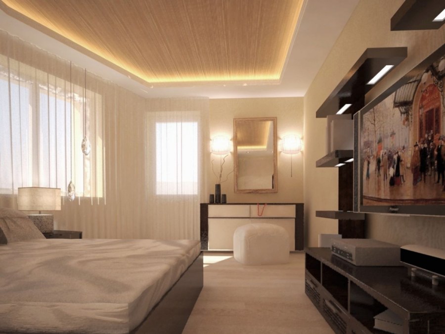 Люстры в интерьере гостиной современная