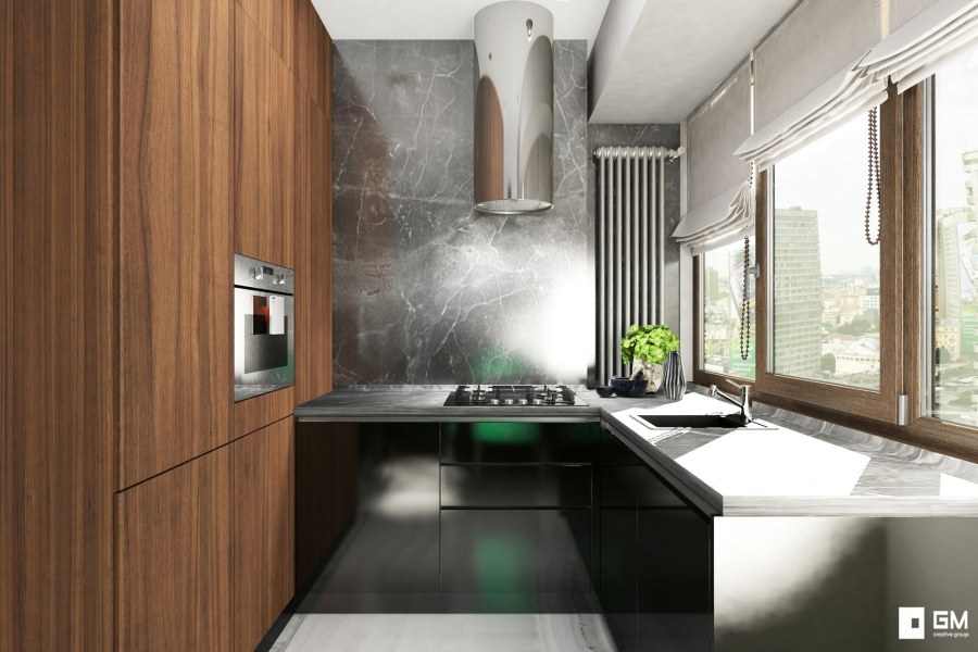 Декор колонн в гостиной