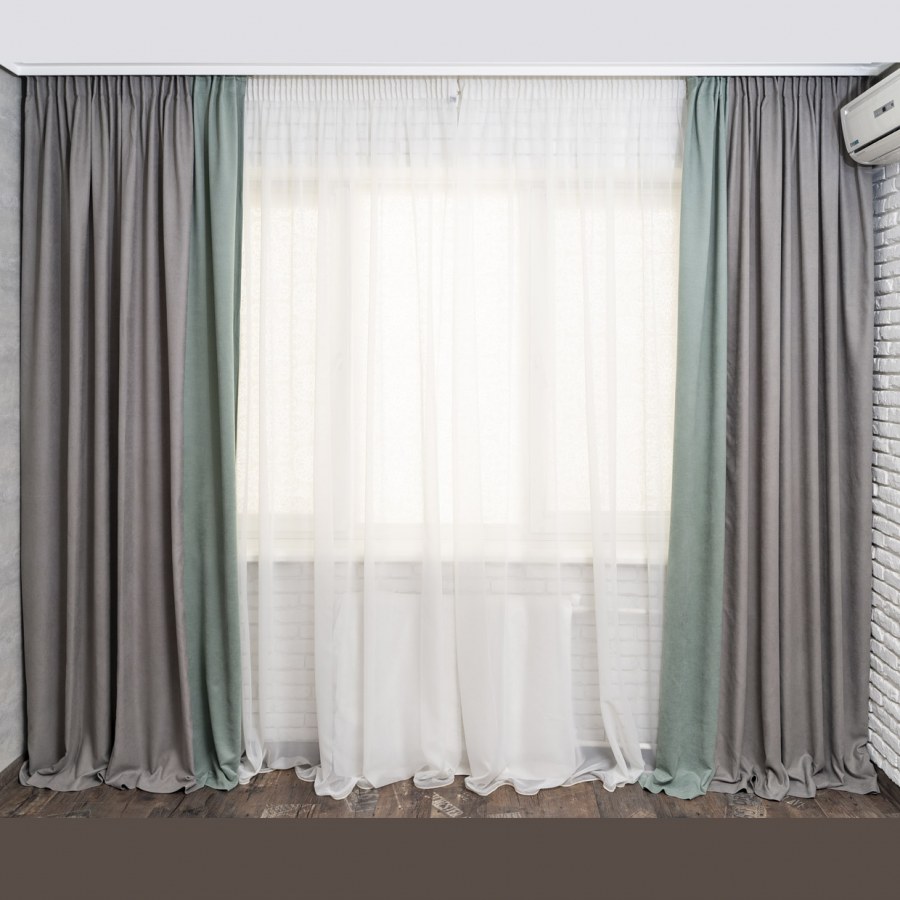 Портьера блэкаут Тоскана морская волна