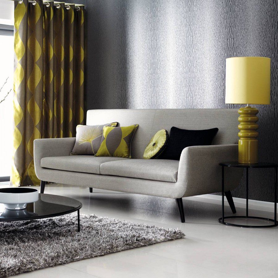 Серые шторы в интерьере