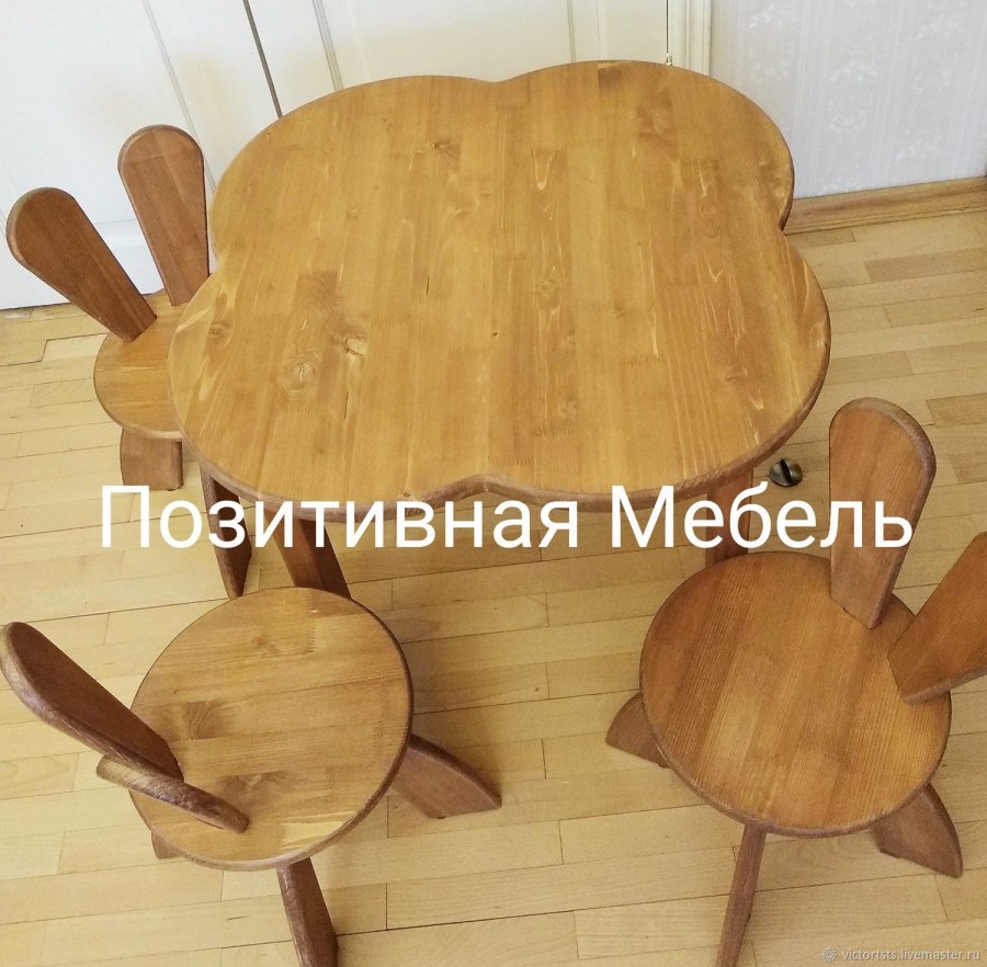 Столик и стульчики для детей облако Зайка