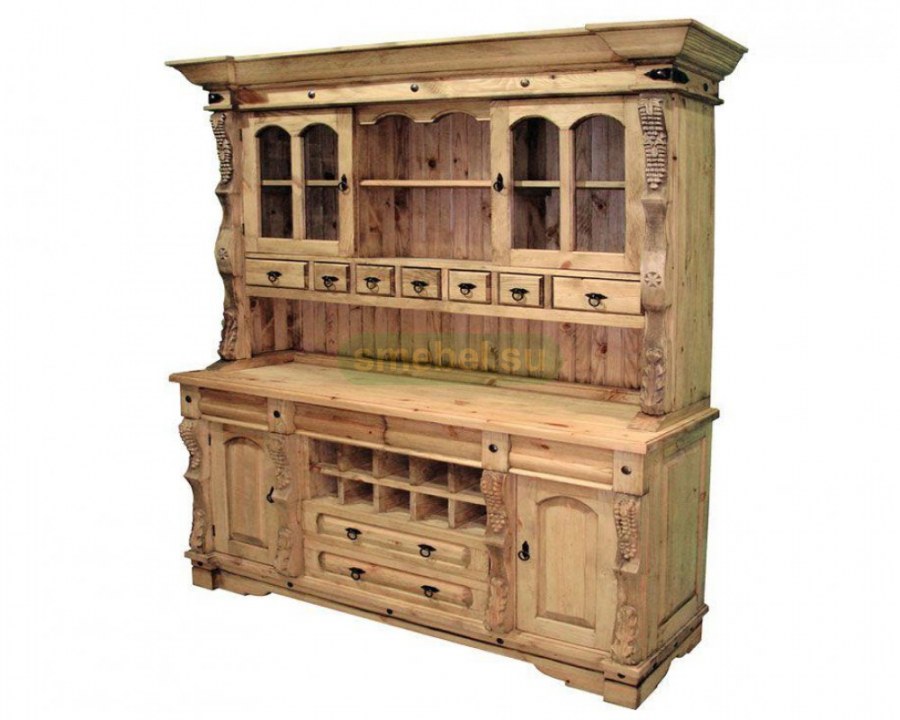 Буфет «Викинг 05 gl» из массива сосны