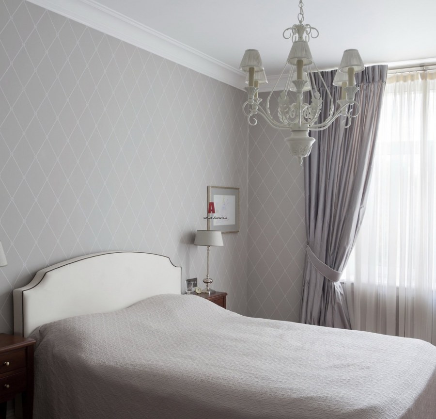 Спальня в жемчужных тонах