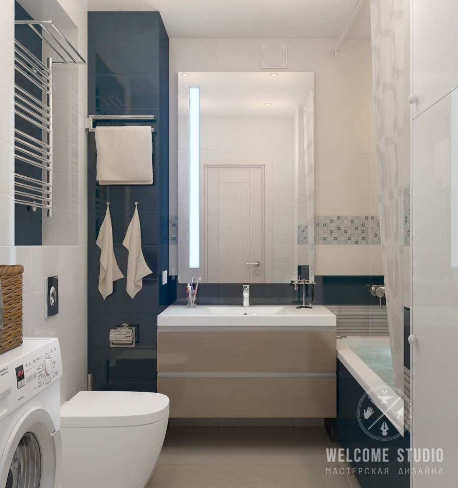 Ванная туалет в однушке