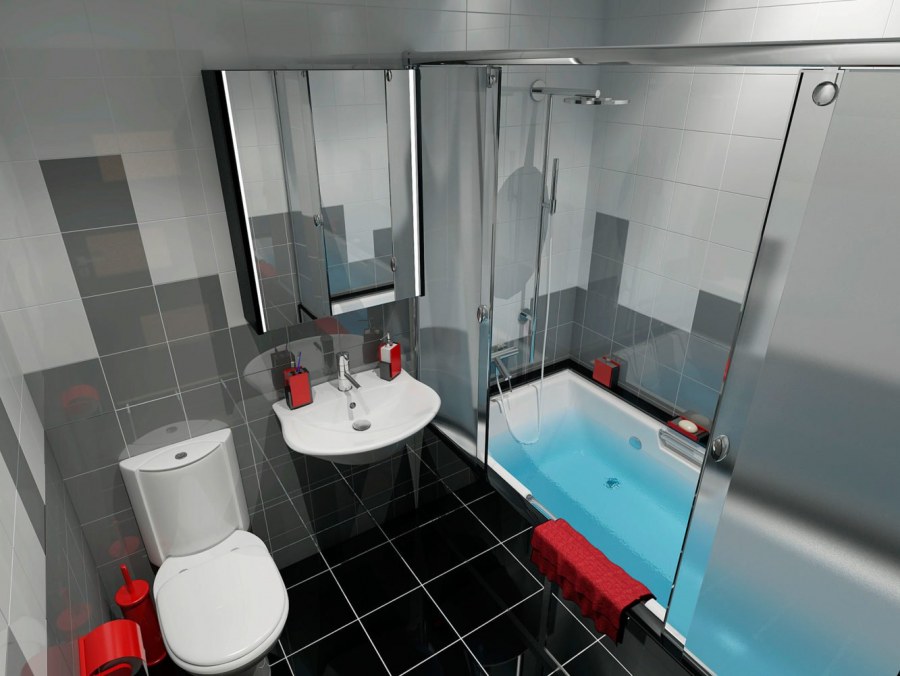 Ванная комната в однокомнатной квартире