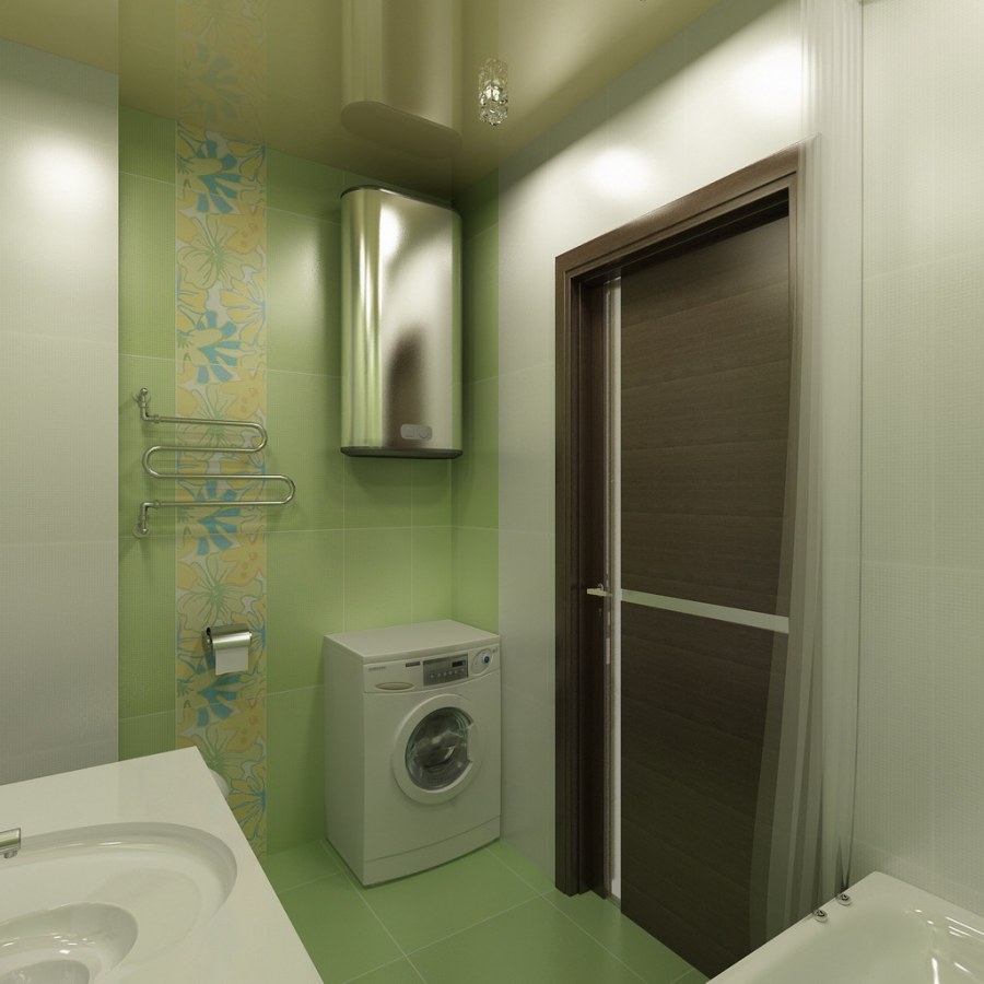 Ванная комната в однокомнатной квартире п-44