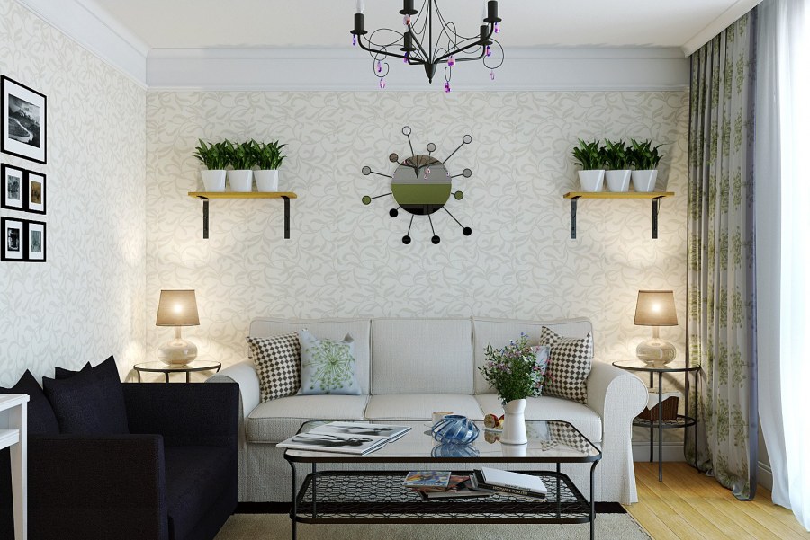 Обои для маленькой гостиной