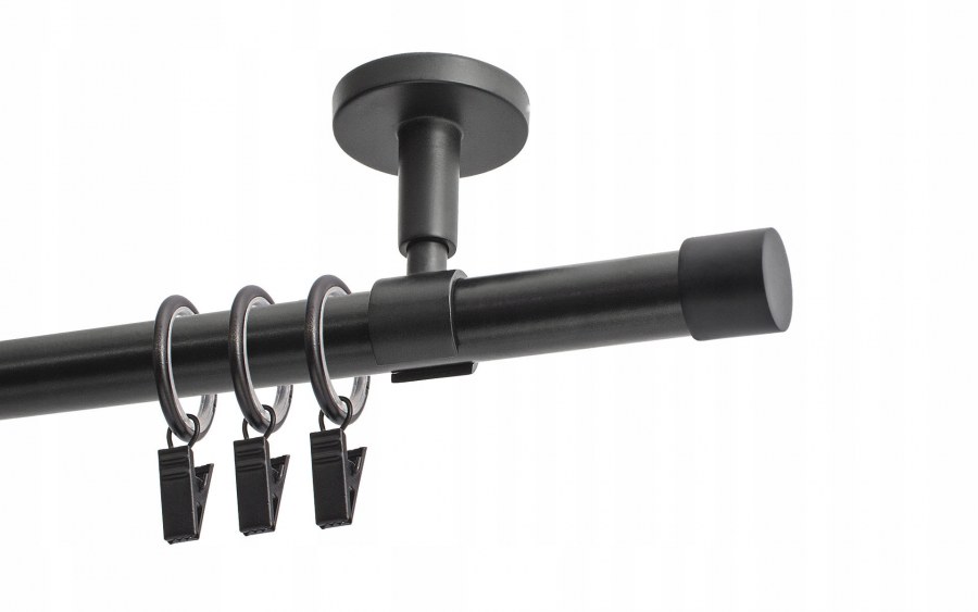 Карниз для штор двухрядный раздвижной krgz1918, черный матовый, 160–300 см