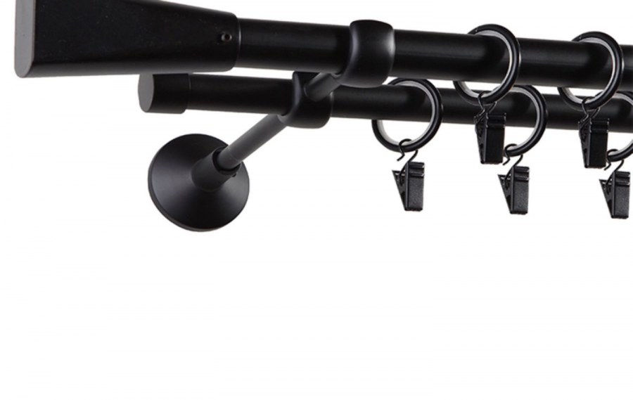 Карниз Гефест черный двухрядный