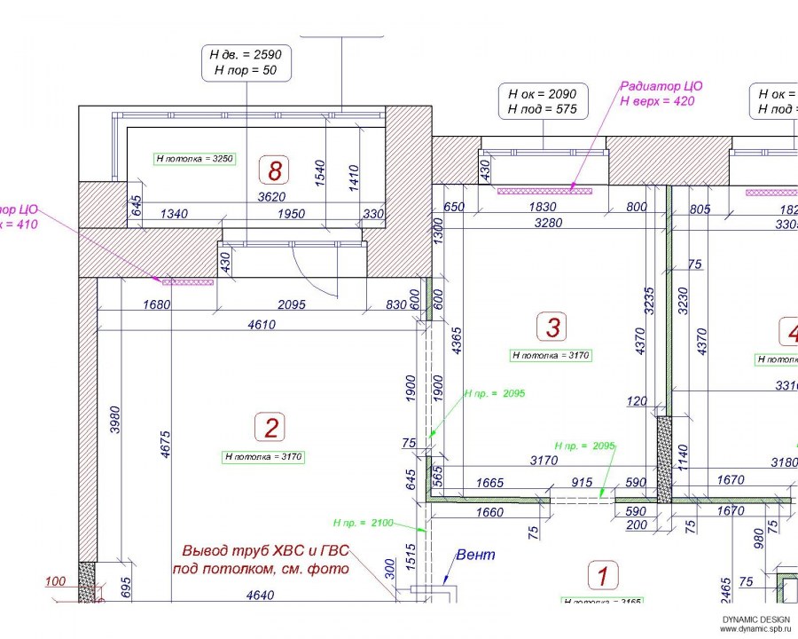 Проект квартиры с замерами