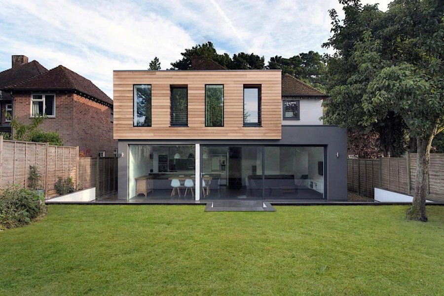 Фасад с плоской кровлей