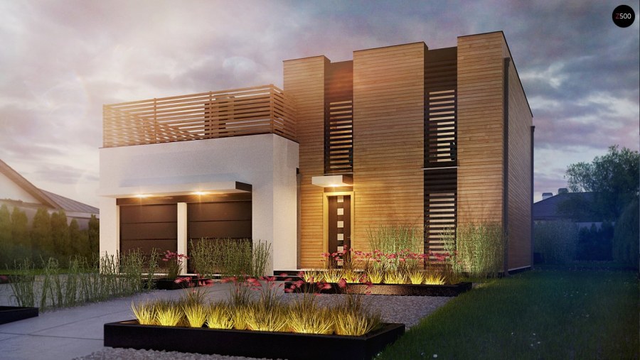 Одноэтажный дом с плоской крышей 100м2