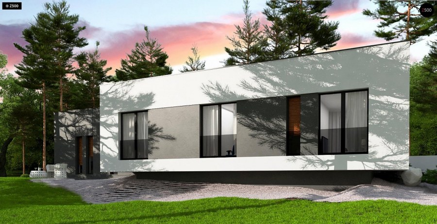 Дом с плоской крышей z500