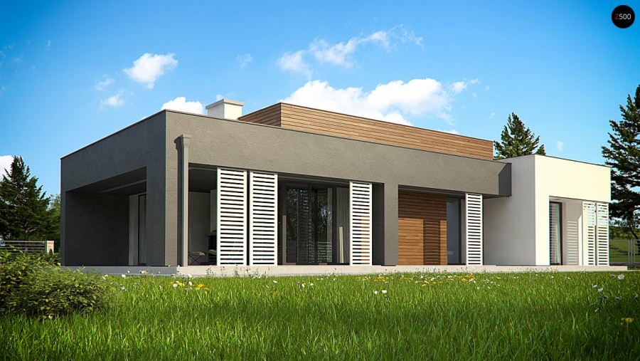 Дом Райт с плоской крышей