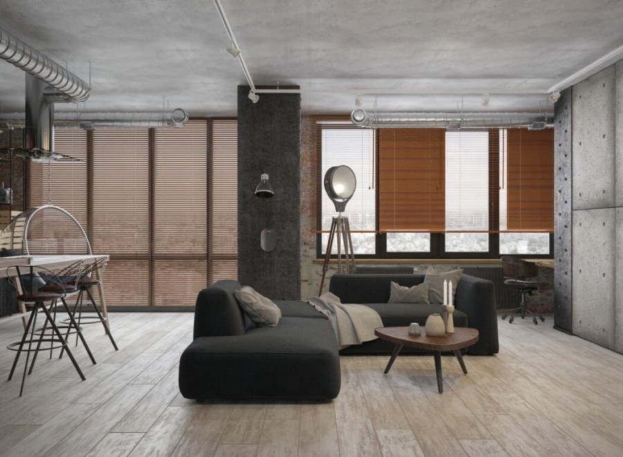 Лофт Индастриал гостиная