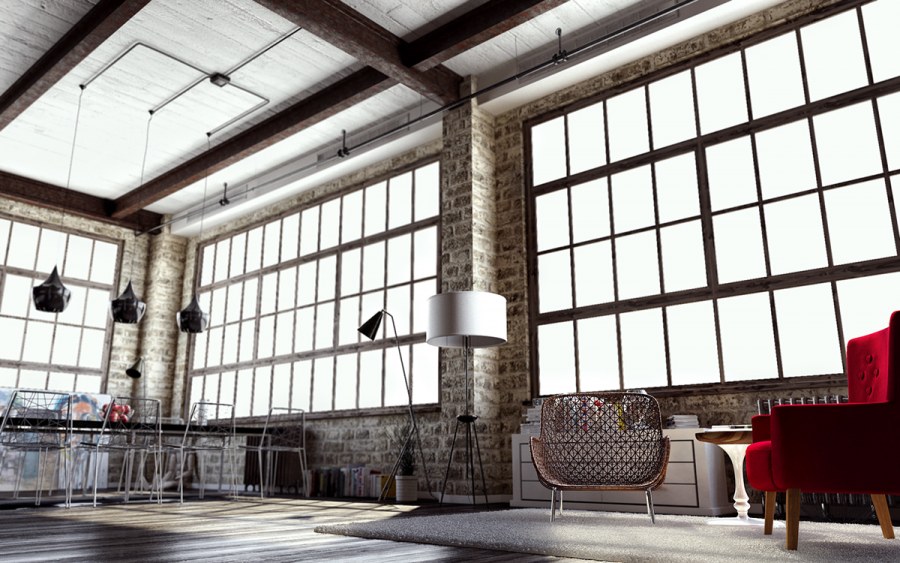 Лофт Индастриал гостиная