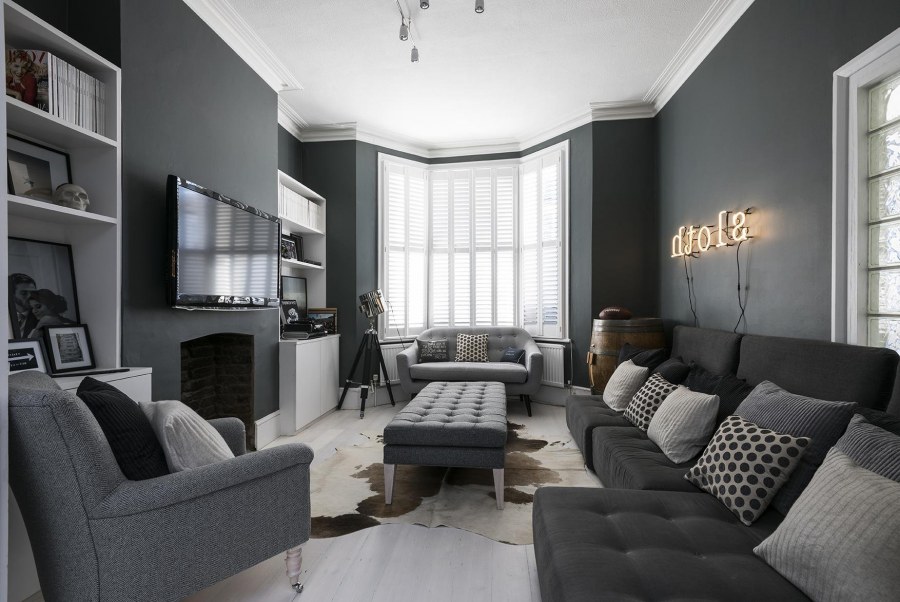 Гостиная в сером цвете