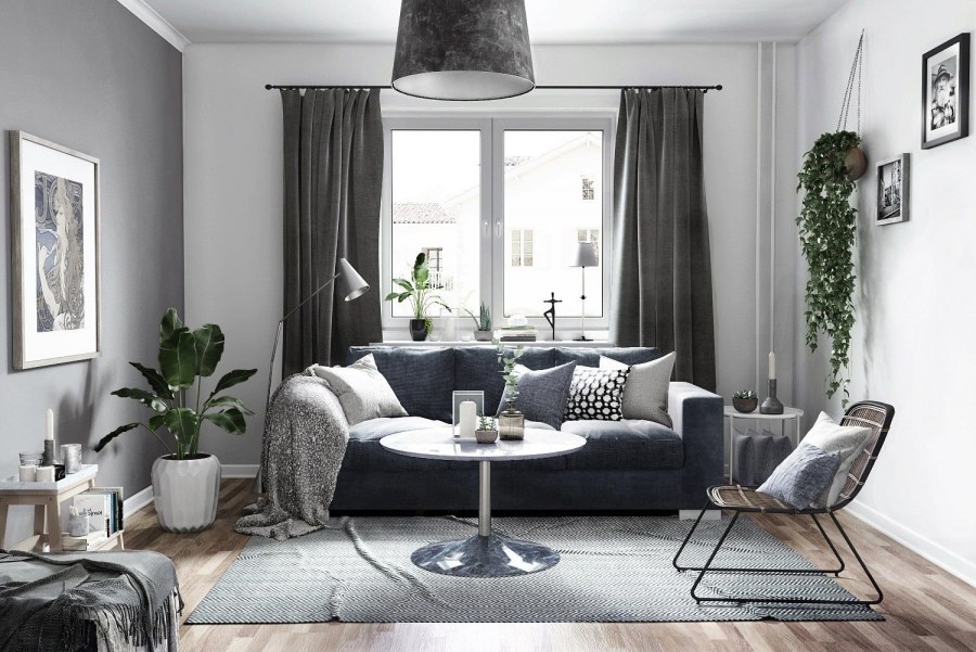 Монохромный интерьер в серых тонах