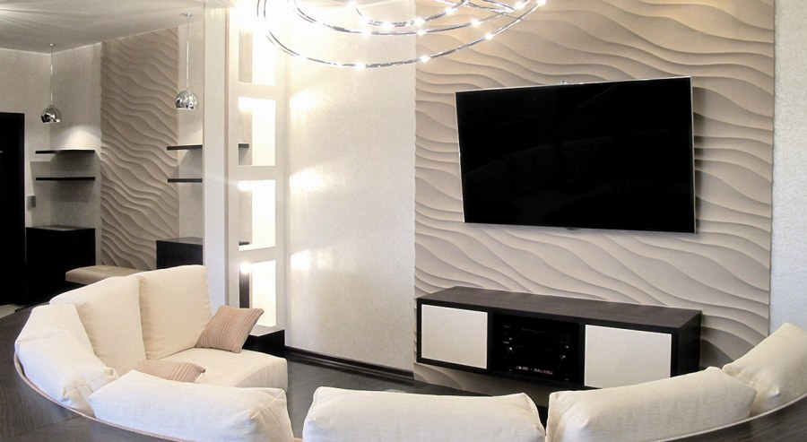 3д панели в гостиной