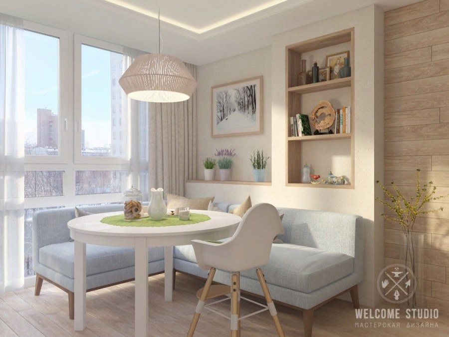 Диванчик на кухне в интерьере