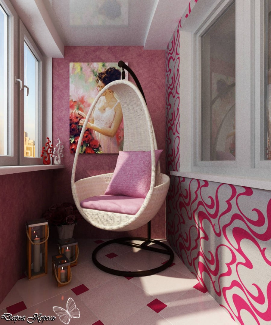 Балкон в розовом цвете