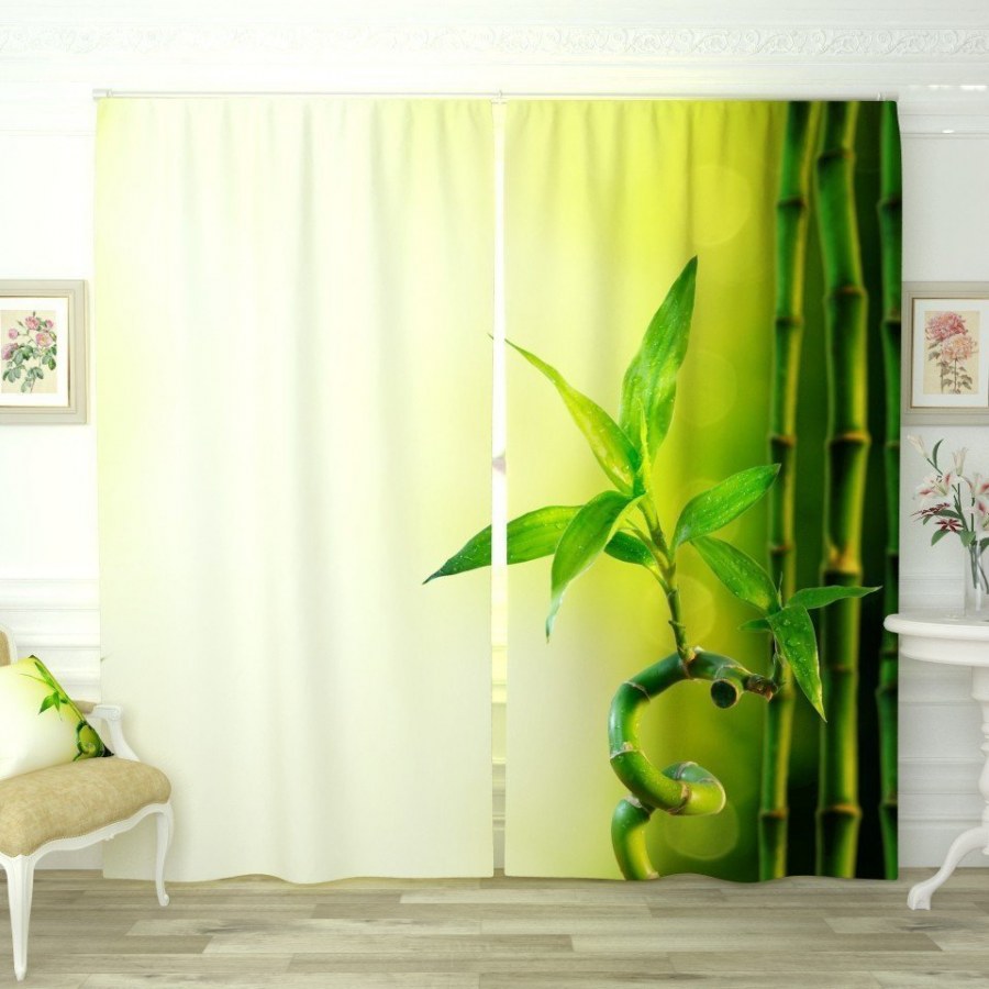 Фотошторы листья бамбука