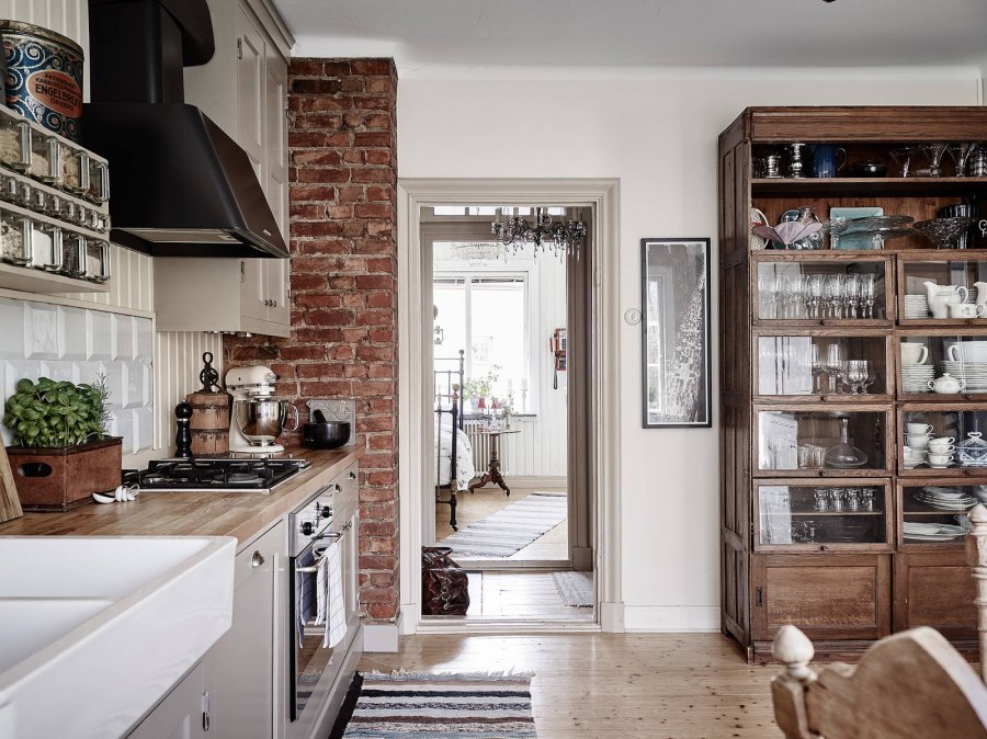 Скандинавский винтажный интерьер