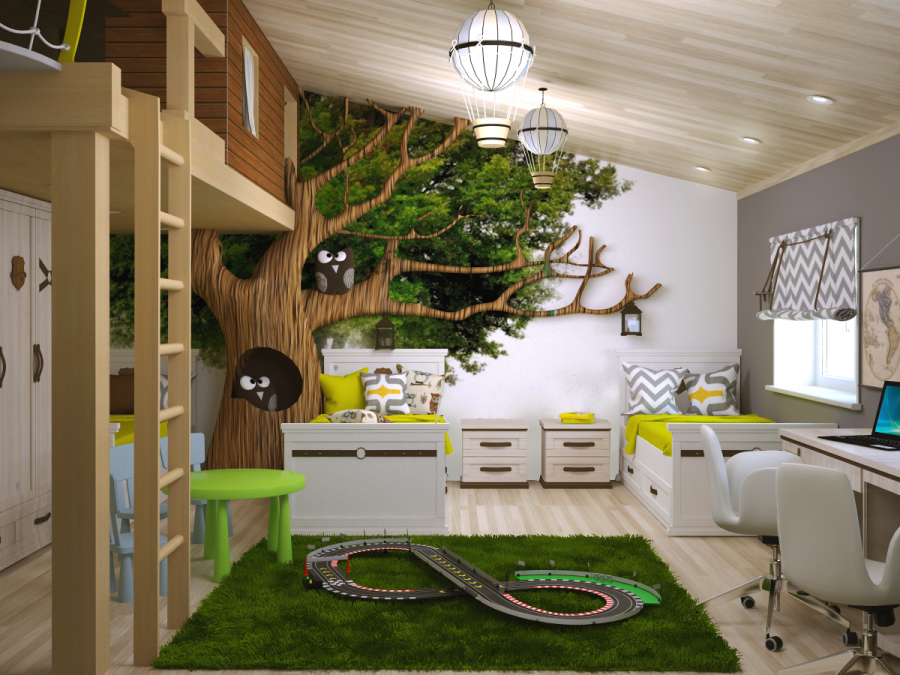Дизайнерский проект комнаты для мальчика