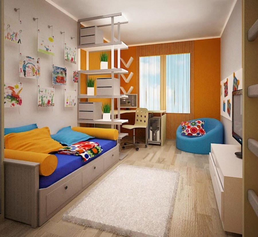 Планировка детской комнаты для школьника