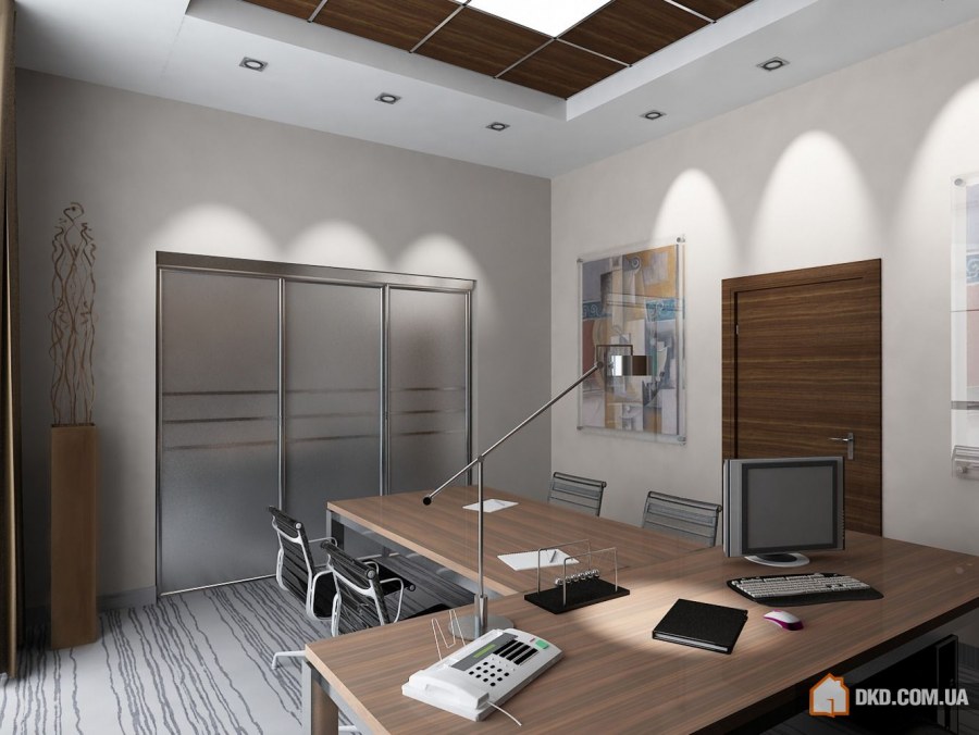 Проект кабинета руководителя в стиле хайтек