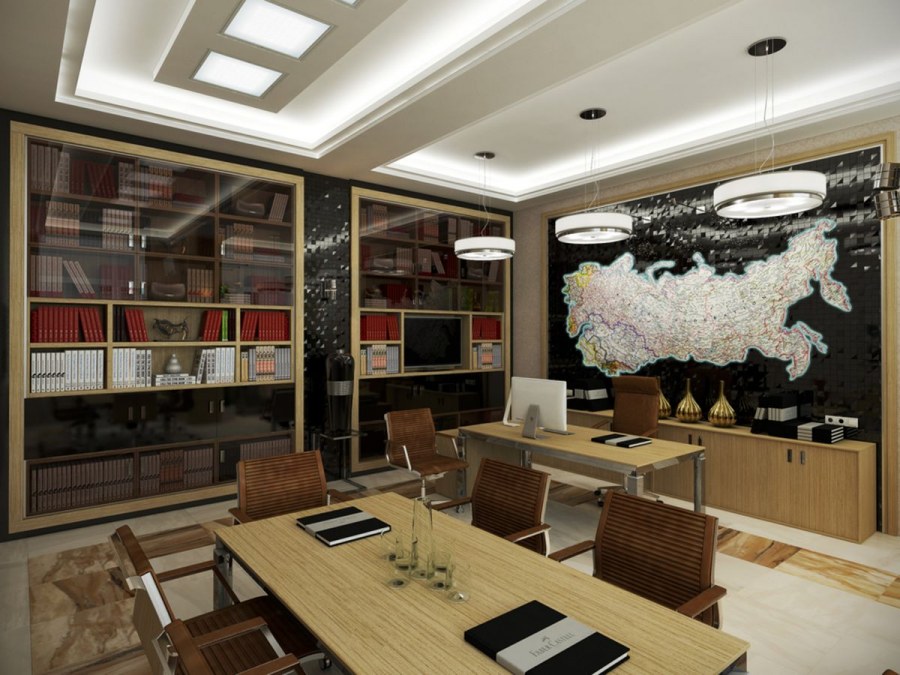 Современный кабинет географии интерьер