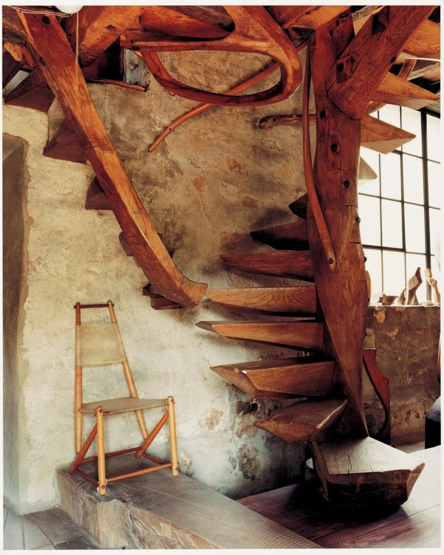 Рустикальный стиль лестница