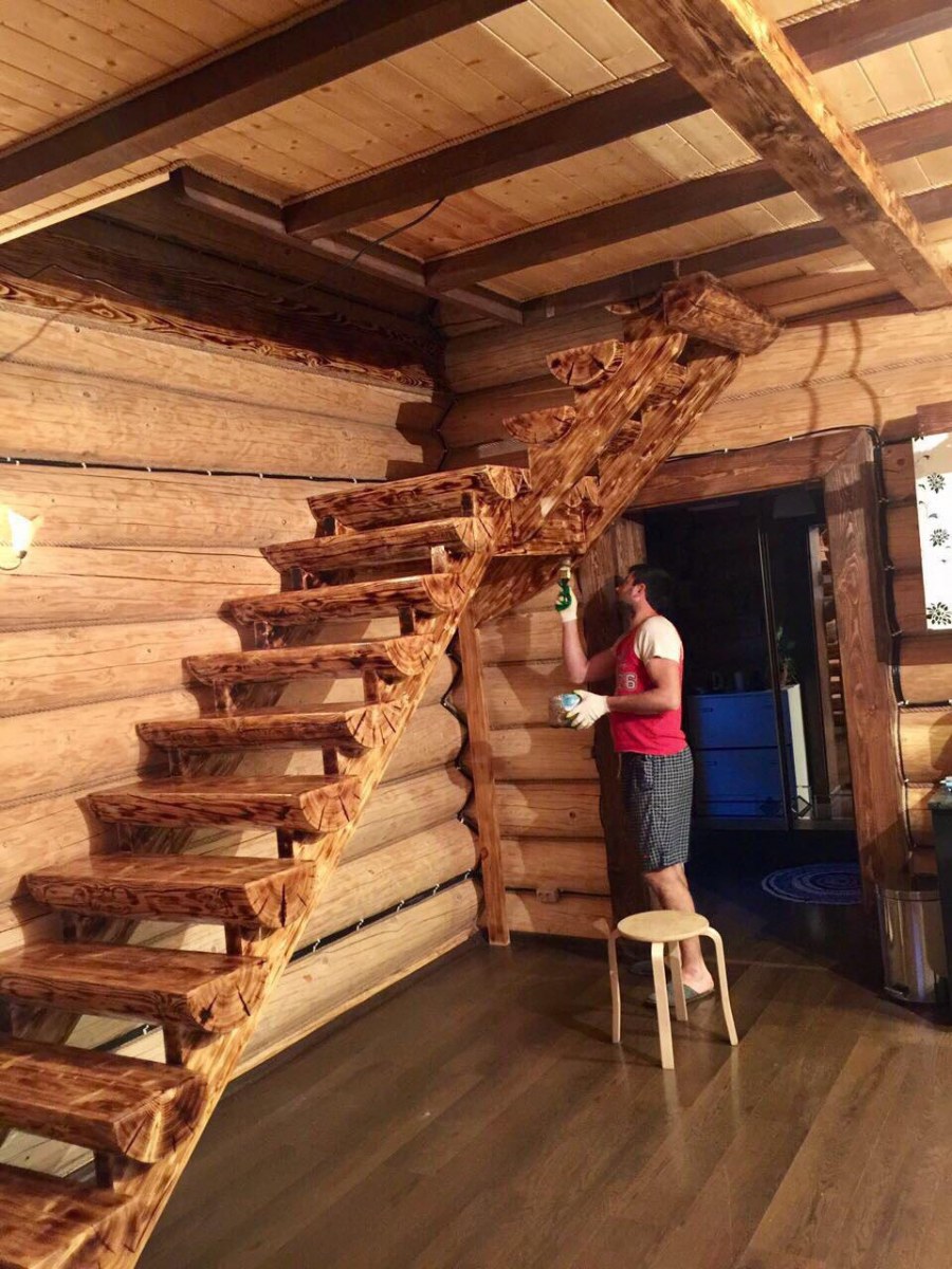 Необычные деревянные лестницы