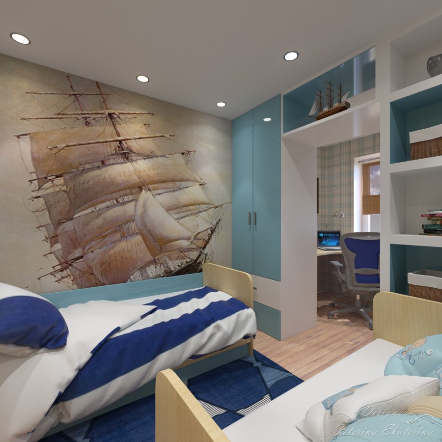 Дизайнерская комната для двух мальчиков