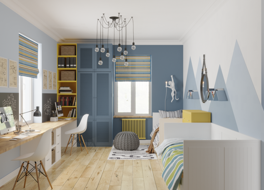 Детская в скандинавском стиле для двух мальчишек