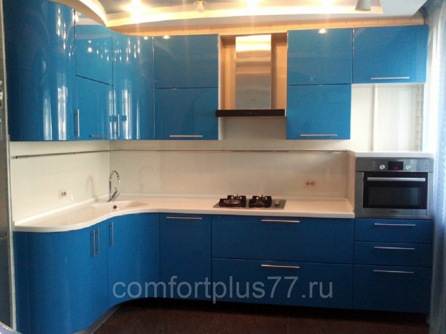 Голубой кухонный гарнитур