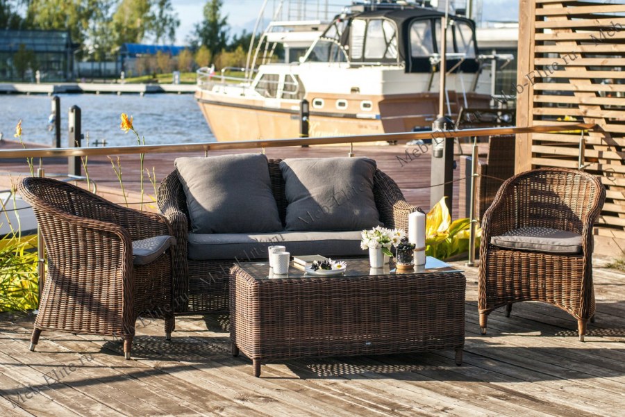 Диван лаунж зона из ротанга