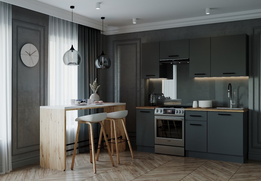 Кухонный гарнитур антрацит