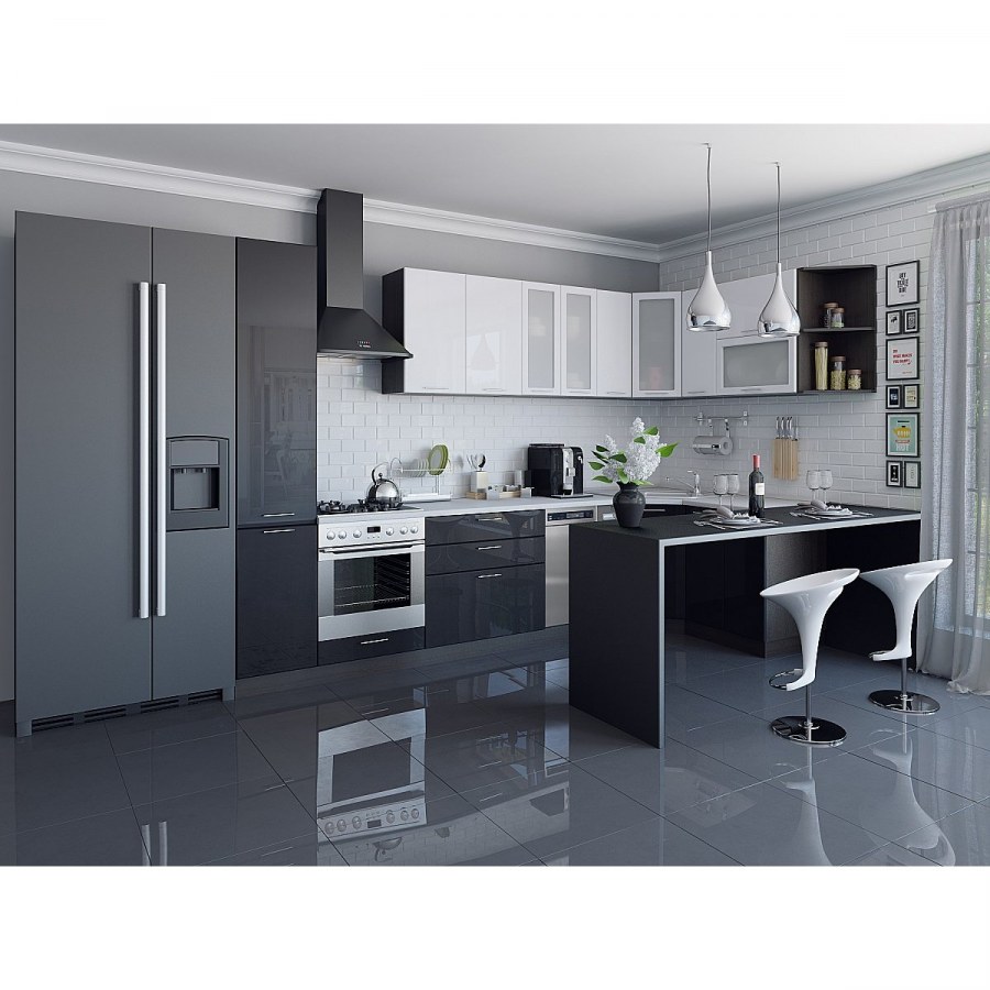 Кухня Валерия красный страйп