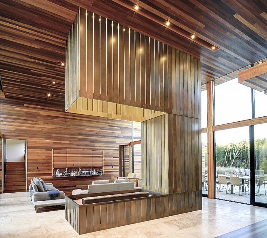 Отделка планкен лиственница интерьер