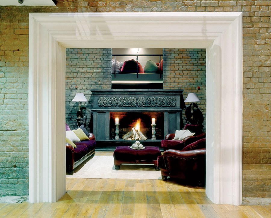 Каминный портал в стиле лофт